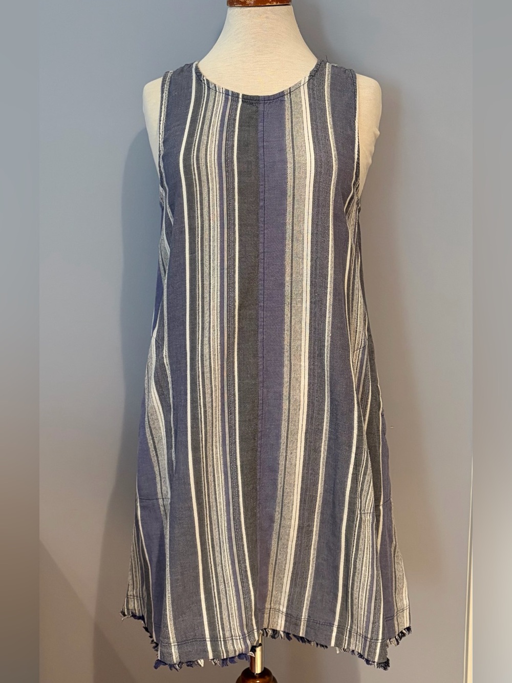 Dylan Blue and White Striped dress